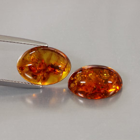  ct natürliche orangefarbener Bernstein-Edelsteine, Transparent, Transparent / Lichtdurchlässig