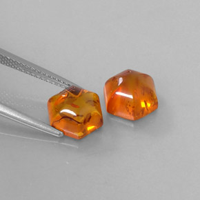  ct natürliche orangefarbener Bernstein-Edelsteine, Transparent, Transparent / Lichtdurchlässig