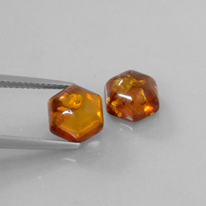  ct natürliche orangefarbener Bernstein-Edelsteine, Transparent, Transparent / Lichtdurchlässig
