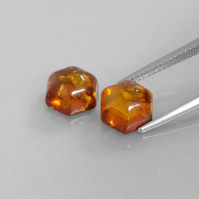  ct natürliche orangefarbener Bernstein-Edelsteine, Transparent, Transparent / Lichtdurchlässig