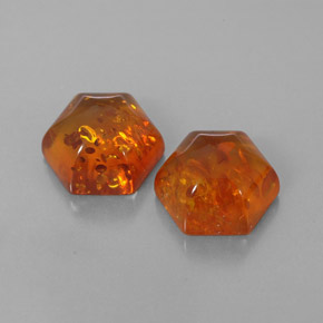  ct natürliche orangefarbener Bernstein-Edelsteine, Transparent, Transparent / Lichtdurchlässig