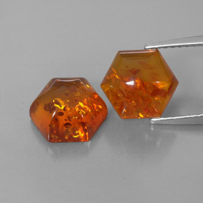  ct natürliche orangefarbener Bernstein-Edelsteine, Transparent, Transparent / Lichtdurchlässig