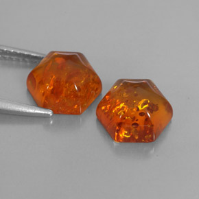  ct natürliche orangefarbener Bernstein-Edelsteine, Transparent, Transparent / Lichtdurchlässig