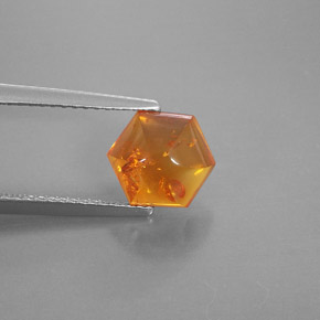 0,83 ctw natürlicher orangefarbener Bernstein, Transparent, Transparent / Lichtdurchlässig