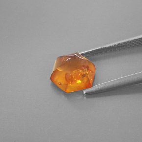 0,83 ctw natürlicher orangefarbener Bernstein, Transparent, Transparent / Lichtdurchlässig