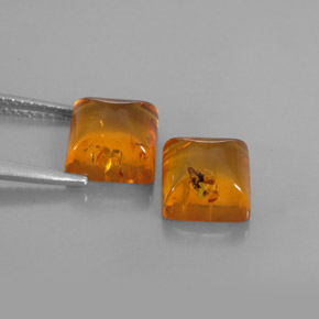  ct natürliche orangefarbener Bernstein-Edelsteine, Transparent, Transparent / Lichtdurchlässig