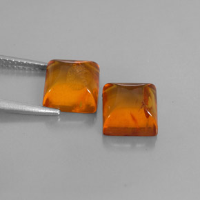  ct natürliche orangefarbener Bernstein-Edelsteine, Transparent, Transparent / Lichtdurchlässig