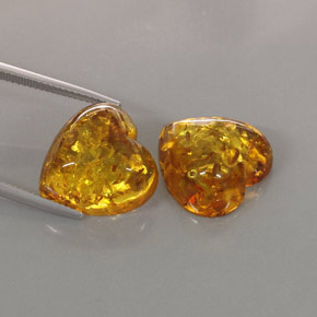  ct natürliche orangefarbener Bernstein-Edelsteine, Transparent, Transparent / Lichtdurchlässig