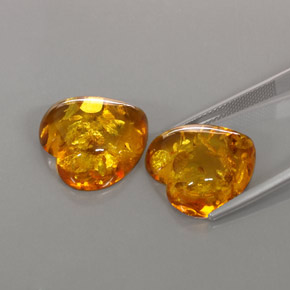  ct natürliche orangefarbener Bernstein-Edelsteine, Transparent, Transparent / Lichtdurchlässig