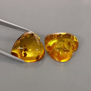  ct natürliche orangefarbener Bernstein-Edelsteine, Transparent, Transparent / Lichtdurchlässig