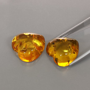  ct natürliche orangefarbener Bernstein-Edelsteine, Transparent, Transparent / Lichtdurchlässig