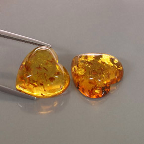  ct natürliche orangefarbener Bernstein-Edelsteine, Transparent, Transparent / Lichtdurchlässig