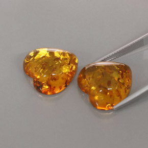  ct natürliche orangefarbener Bernstein-Edelsteine, Transparent, Transparent / Lichtdurchlässig