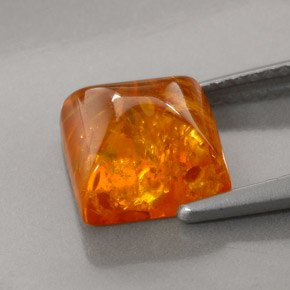 1,21 ctw natürlicher orangefarbener Bernstein, Transparent, Transparent / Lichtdurchlässig