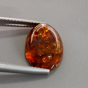 2,13 ctw natürlicher orangefarbener Bernstein, Transparent, Transparent / Lichtdurchlässig