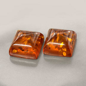  ct natürliche orangefarbener Bernstein-Edelsteine, Transparent, Transparent / Lichtdurchlässig