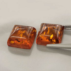  ct natürliche orangefarbener Bernstein-Edelsteine, Transparent, Transparent / Lichtdurchlässig