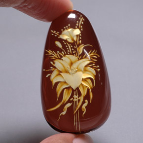 28,54 ctw natürlicher brauner Bernstein, Transparent, Transparent / Lichtdurchlässig