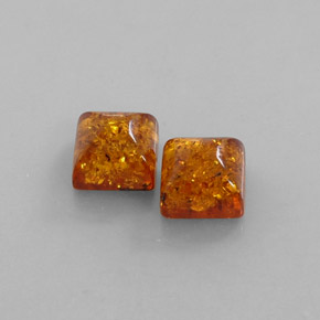  ct natürliche orangefarbener Bernstein-Edelsteine, Transparent, Transparent / Lichtdurchlässig