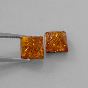 ct natürliche orangefarbener Bernstein-Edelsteine, Transparent, Transparent / Lichtdurchlässig