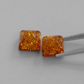  ct natürliche orangefarbener Bernstein-Edelsteine, Transparent, Transparent / Lichtdurchlässig