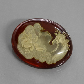 9,17 ctw natürlicher orange-braun Bernstein, Transparent, Transparent / Lichtdurchlässig