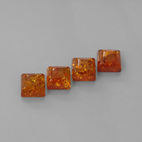  ct natürliche orangefarbener Bernstein-Edelsteine, Transparent, Transparent / Lichtdurchlässig