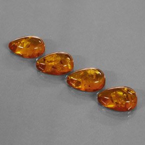  ct natürliche orangefarbener Bernstein-Edelsteine, Transparent, Transparent / Lichtdurchlässig