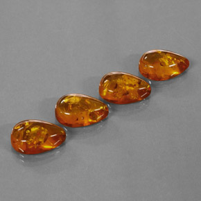  ct natürliche orangefarbener Bernstein-Edelsteine, Transparent, Transparent / Lichtdurchlässig