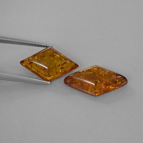  ct natürliche orangefarbener Bernstein-Edelsteine, Transparent, Transparent / Lichtdurchlässig