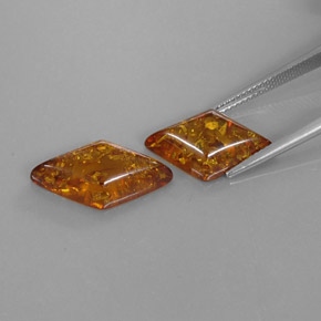  ct natürliche orangefarbener Bernstein-Edelsteine, Transparent, Transparent / Lichtdurchlässig