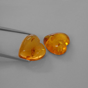  ct natürliche orangefarbener Bernstein-Edelsteine, Transparent, Transparent / Lichtdurchlässig