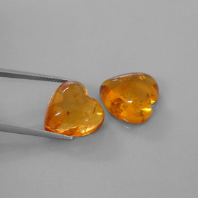  ct natürliche orangefarbener Bernstein-Edelsteine, Transparent, Transparent / Lichtdurchlässig