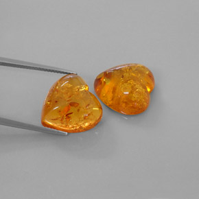  ct natürliche orangefarbener Bernstein-Edelsteine, Transparent, Transparent / Lichtdurchlässig