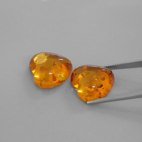  ct natürliche orangefarbener Bernstein-Edelsteine, Transparent, Transparent / Lichtdurchlässig