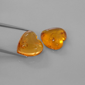  ct natürliche orangefarbener Bernstein-Edelsteine, Transparent, Transparent / Lichtdurchlässig
