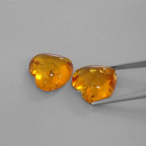  ct natürliche orangefarbener Bernstein-Edelsteine, Transparent, Transparent / Lichtdurchlässig