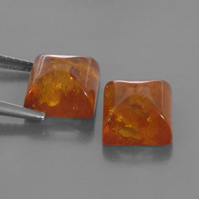  ct natürliche orangefarbener Bernstein-Edelsteine, Transparent, Transparent / Lichtdurchlässig