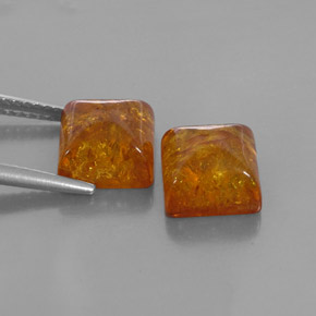  ct natürliche orangefarbener Bernstein-Edelsteine, Transparent, Transparent / Lichtdurchlässig