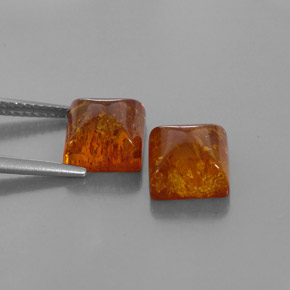  ct natürliche orangefarbener Bernstein-Edelsteine, Transparent, Transparent / Lichtdurchlässig