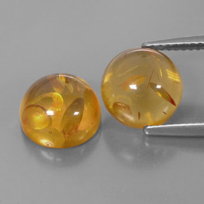  ct natürliche orangefarbener Bernstein-Edelsteine, Transparent, Transparent / Lichtdurchlässig