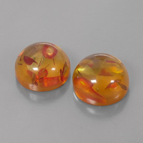  ct natürliche orangefarbener Bernstein-Edelsteine, Transparent, Transparent / Lichtdurchlässig