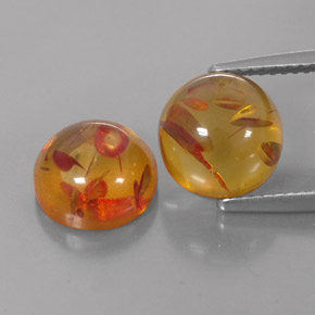  ct natürliche orangefarbener Bernstein-Edelsteine, Transparent, Transparent / Lichtdurchlässig