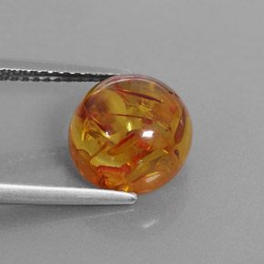 1,79 ctw natürlicher orangefarbener Bernstein, Transparent, Transparent / Lichtdurchlässig