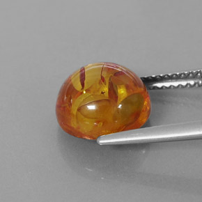 1,79 ctw natürlicher orangefarbener Bernstein, Transparent, Transparent / Lichtdurchlässig