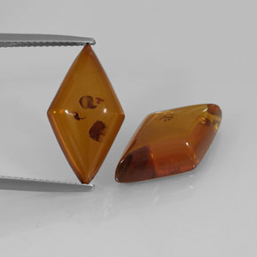  ct natürliche orangefarbener Bernstein-Edelsteine, Transparent, Transparent / Lichtdurchlässig