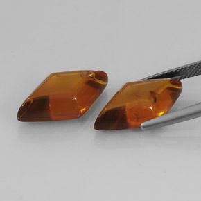  ct natürliche orangefarbener Bernstein-Edelsteine, Transparent, Transparent / Lichtdurchlässig