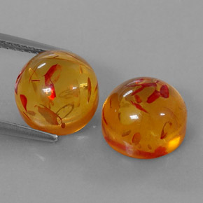  ct natürliche orangefarbener Bernstein-Edelsteine, Transparent, Transparent / Lichtdurchlässig