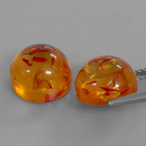  ct natürliche orangefarbener Bernstein-Edelsteine, Transparent, Transparent / Lichtdurchlässig