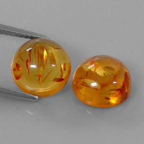  ct natürliche orangefarbener Bernstein-Edelsteine, Transparent, Transparent / Lichtdurchlässig